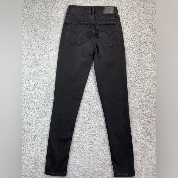 Levi's Jeans Womens 26 High Rise Skinny Style 721 Black Denim Casual Basic Core - Picture 4 of 5
